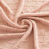 Deerlux Decorative Diamond Pattern Knit Throw Blanket with Fringe, Pink QI003966.PK